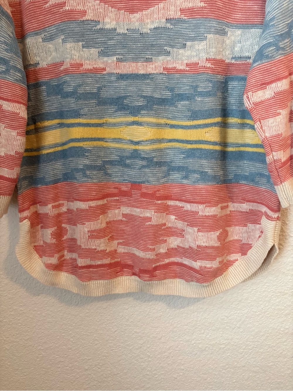 Chaps Multicolor Aztec-Pattern Cotton Sweater - Picture 6 of 7